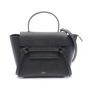 Celine Belt Bag Leather 2WAY Handbag Leather Black